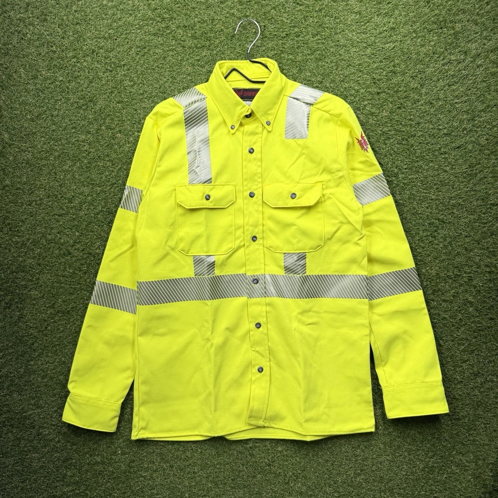 Drifire FR Flame Resistant Shirt Mens Small Reflective HiVis Button Up Work